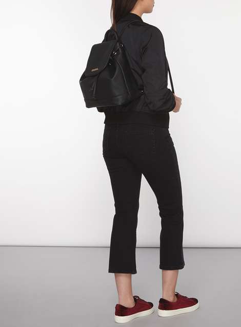 Petite Black Cropped Kickflare Trousers